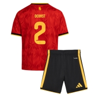 Camiseta Bélgica Zeno Debast #2 Primera Equipación Replica Mundial 2026 para niños mangas cortas (+ Pantalones cortos)